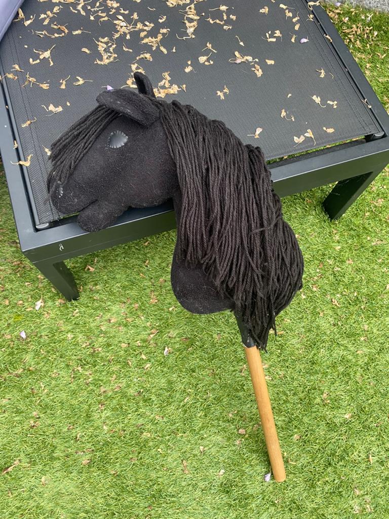 Leuke zwarte hobbyhorse, Ophalen of Verzenden, Zo goed als nieuw, Jongen of Meisje