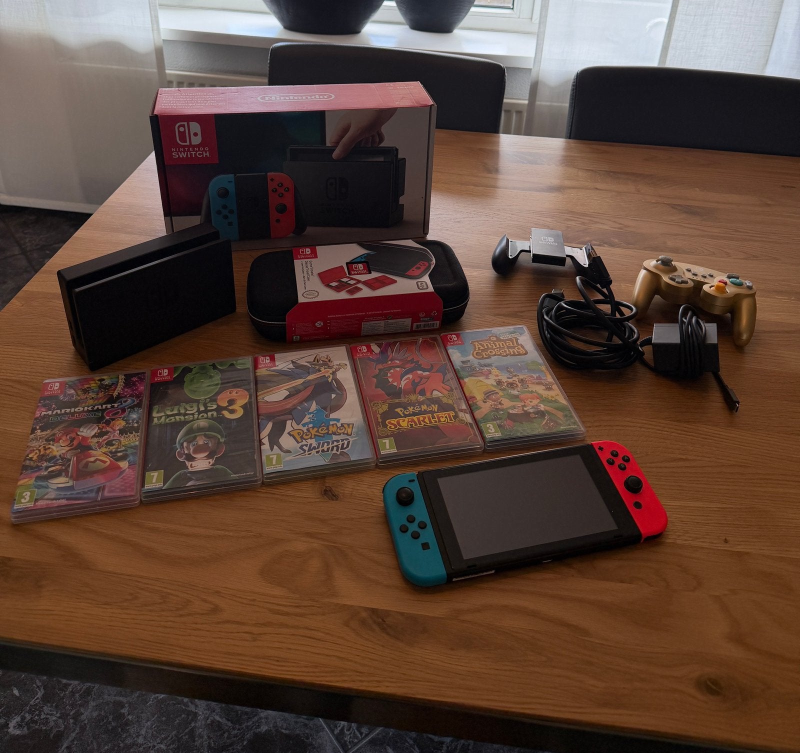 Nintendo Switch met veel accessoires, Ophalen, Zo goed als nieuw, Switch Original