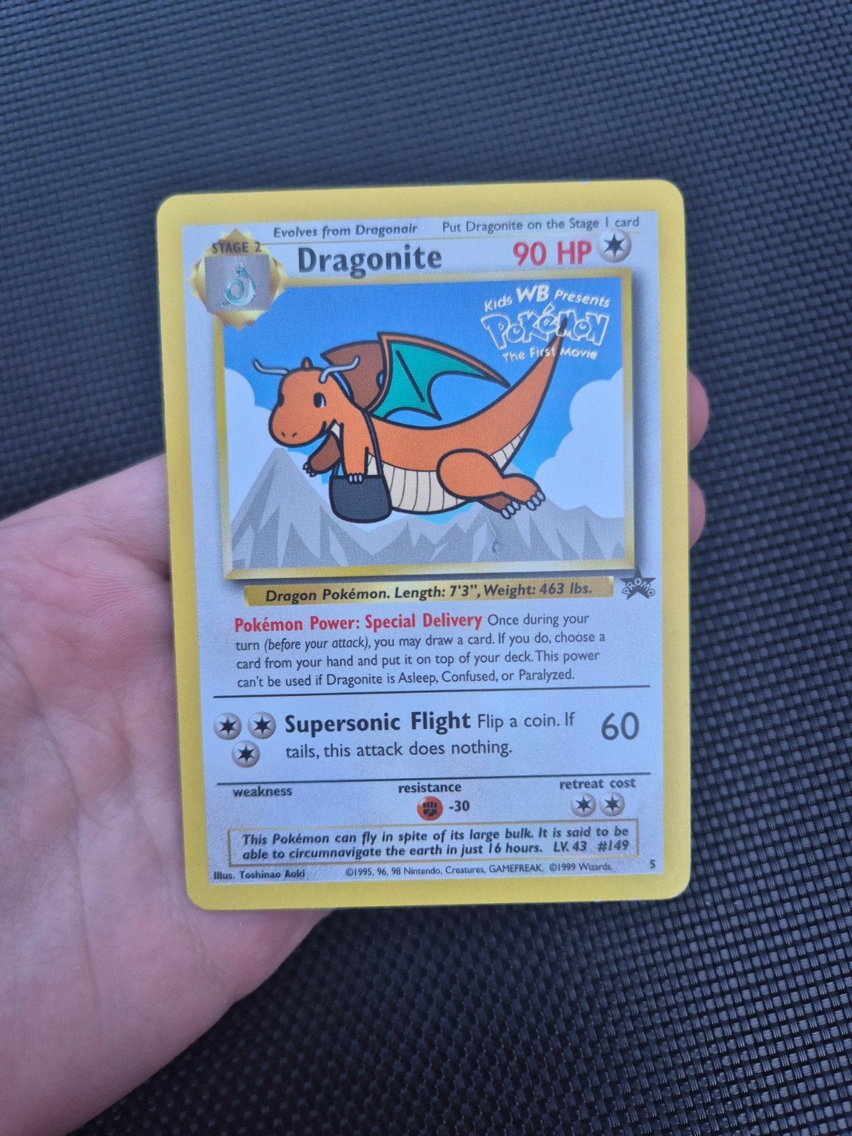 Dragonite Pokémon The First Movie Promo Kaart, Ophalen of Verzenden