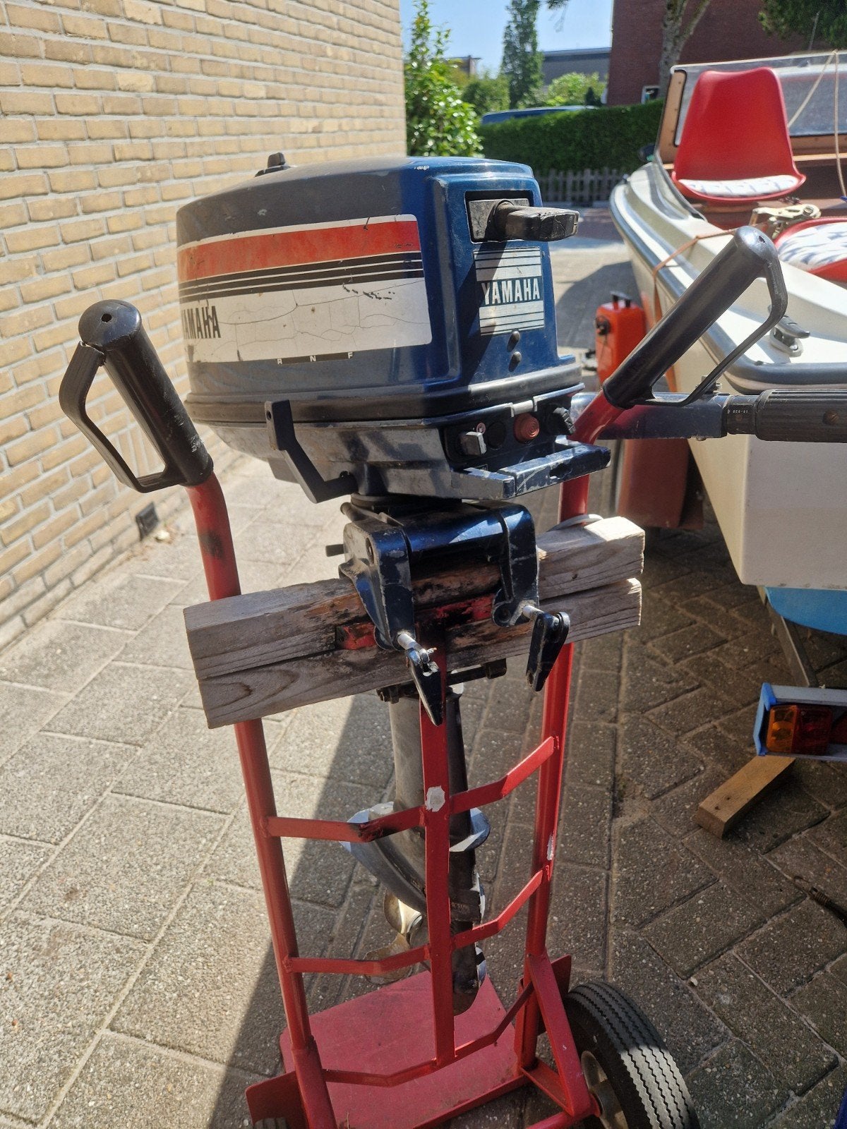 visboot  toerboot  buitenboordmotor 4 pk tanken, Watersport en Boten, Ophalen, Benzine, Buitenboordmotor, Minder dan 70 pk