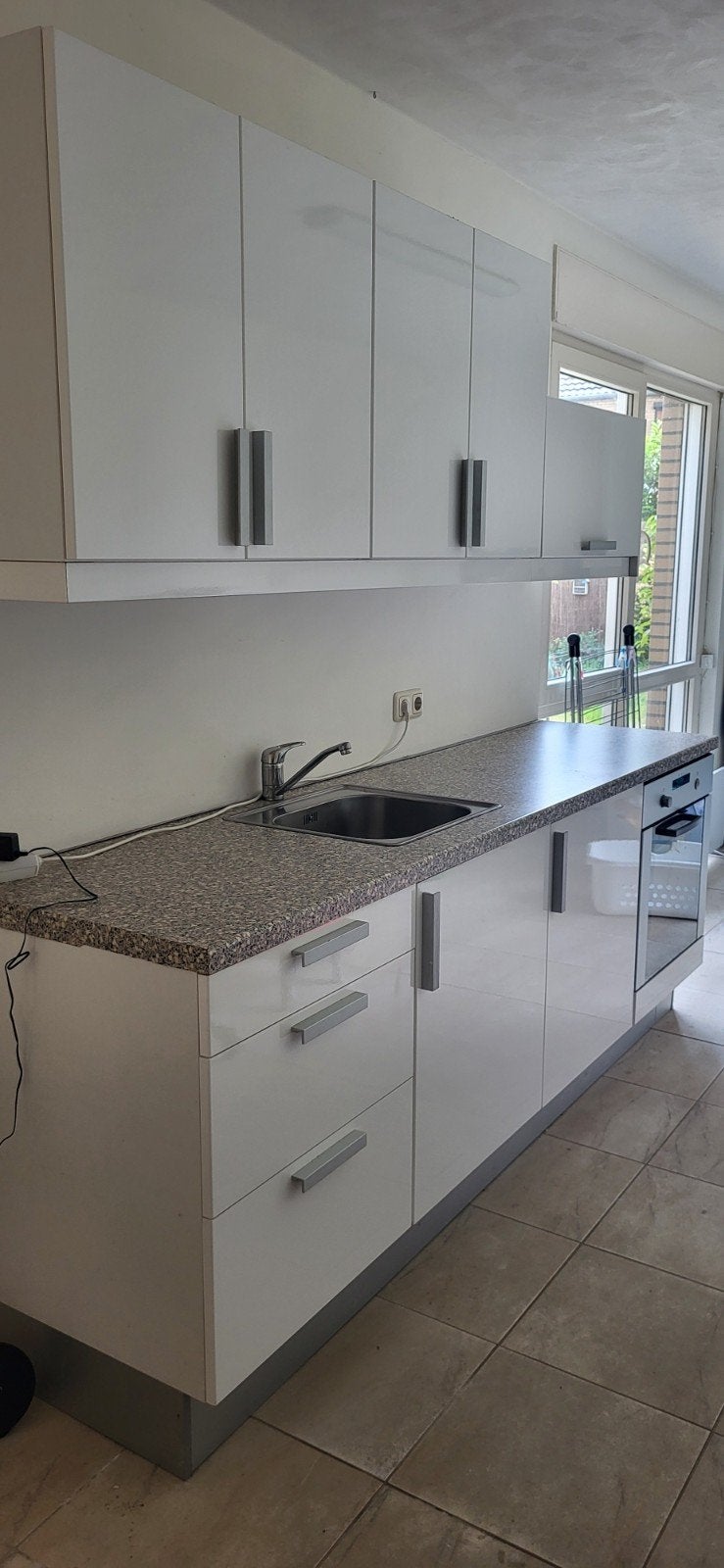 Keuken, Huis en Inrichting, Keuken | Complete keukens, Gebruikt, Enkelwandige keuken, Wit, Kunststof, Ophalen