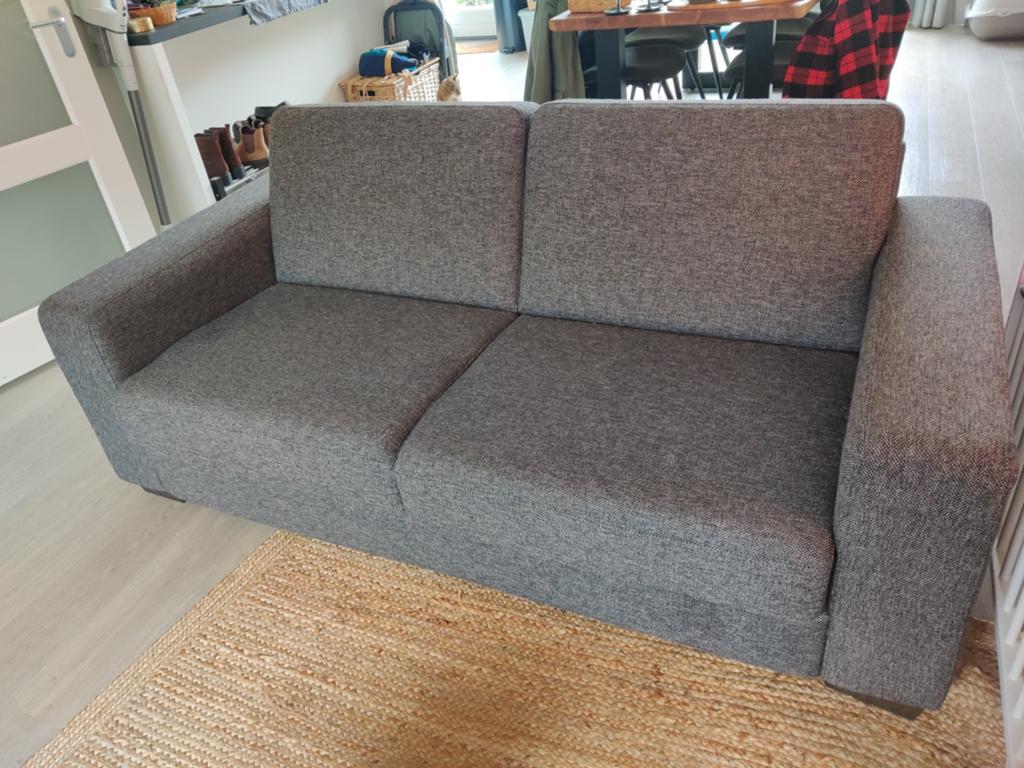Goossens grijze tweezitsbank, Ophalen, Gebruikt, 150 tot 200 cm, Tweepersoons