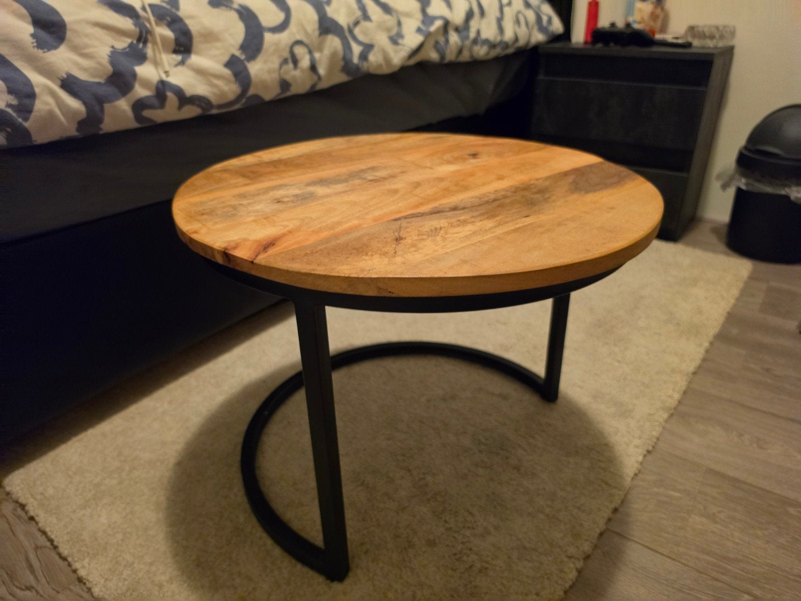 Ronde Mango Salontafel Of Bijzettafel, Ophalen, Zo goed als nieuw, Rond, Overige materialen