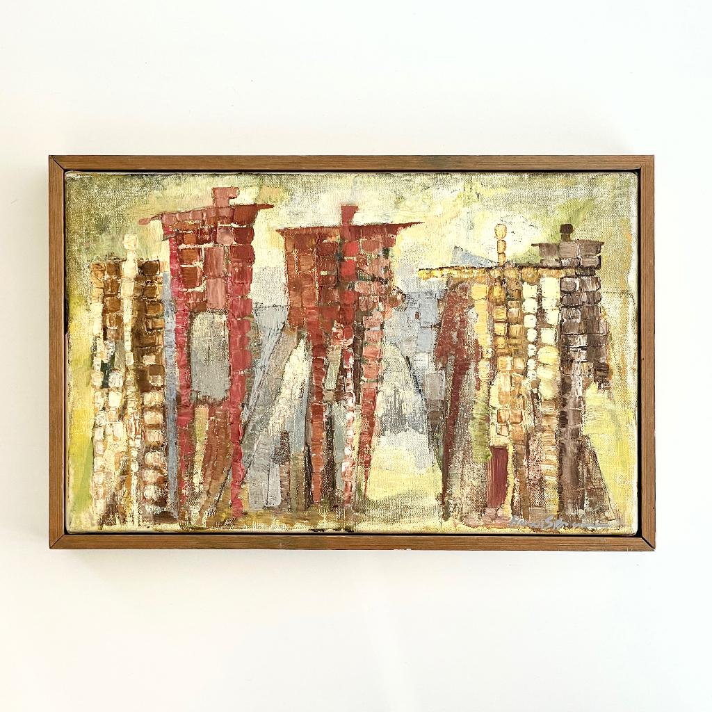 olieverf SCHILDERIJ vintage Scandinavisch Hans Sørensen 1972, Ophalen of Verzenden