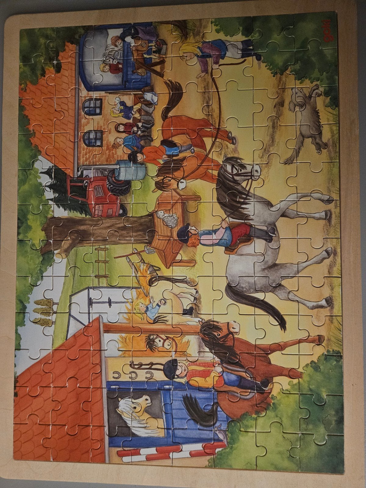 Houten paardenpuzzel, Gebruikt, 10 tot 50 stukjes, Ophalen of Verzenden, Van hout