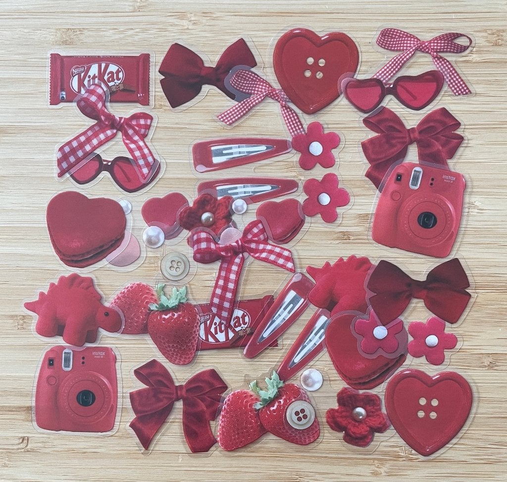 Rode thema stickers, Hobby en Vrije tijd, Verzenden, Nieuw, Meerdere stickers