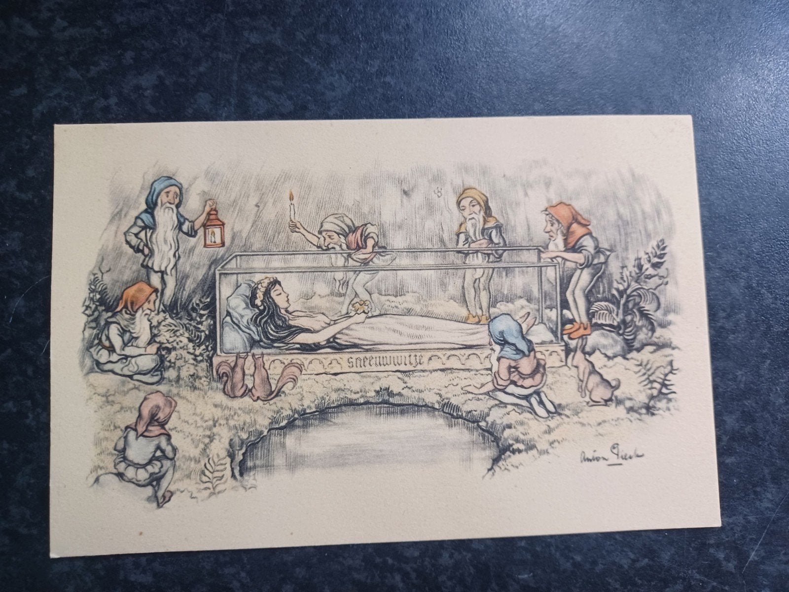 Kaatsheuvel De Efteling Sprookjesbos Sneeuwwitje Anton Pieck, Ophalen of Verzenden, 1940 tot 1960, Ongelopen, Noord-Brabant
