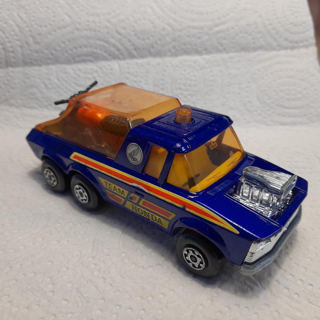 Matchbox Super King pick up met oranje motorfiets., Ophalen of Verzenden, Zo goed als nieuw, Auto