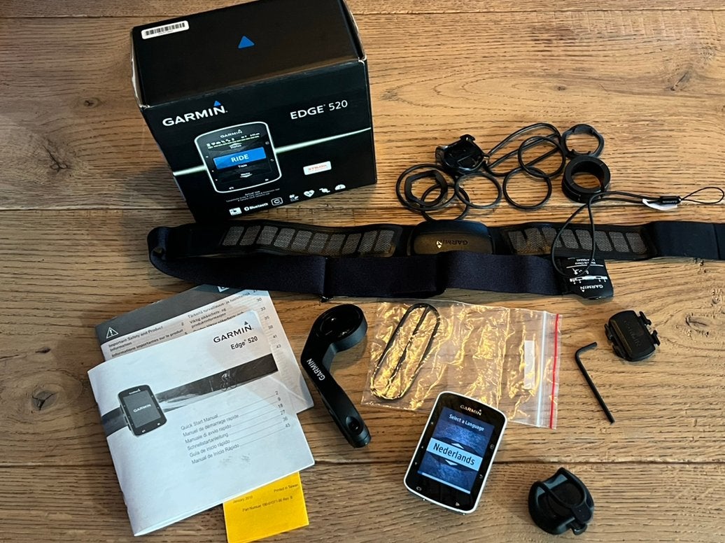 Garmin edge 520 compleet met alle sensoren, Ophalen of Verzenden, Cadanssensor, Zo goed als nieuw