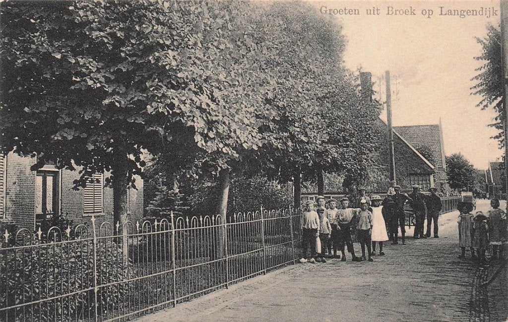 703-015-039 Groeten ut Broek op Langendijk, Verzenden, Voor 1920, Noord-Holland