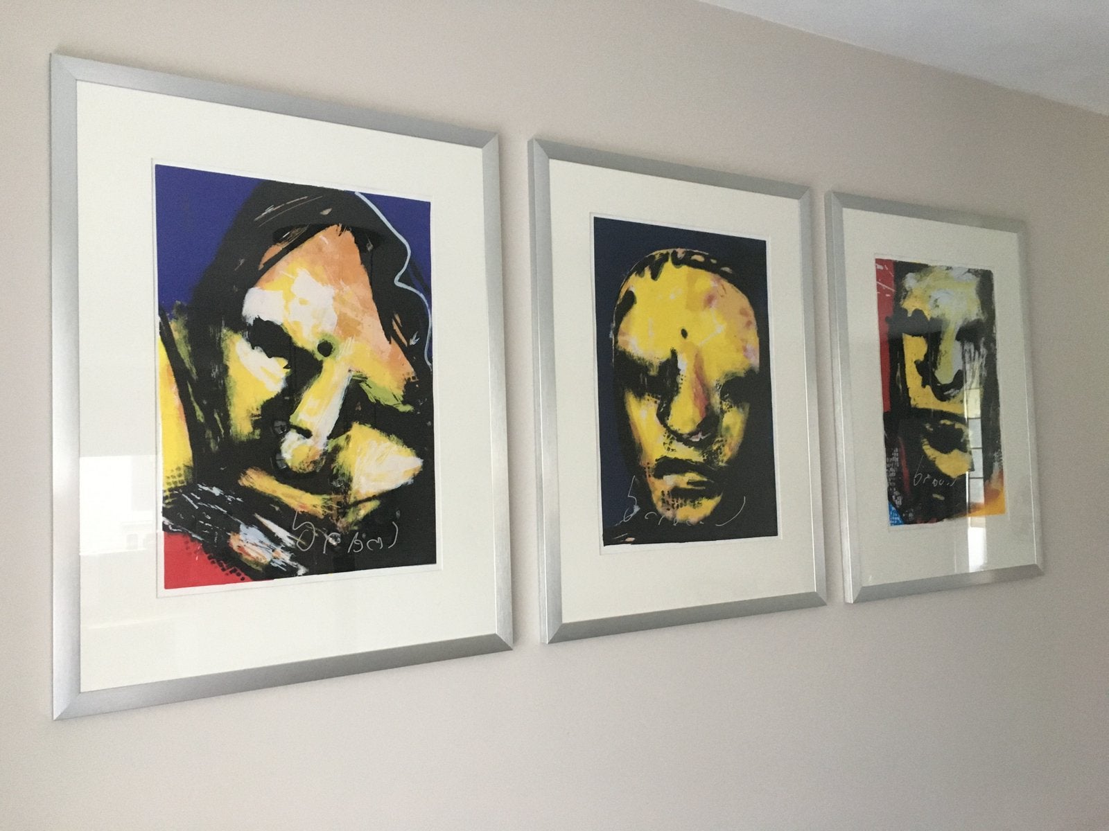 Herman Brood zeefdruk drieluik 'Drie Koppen', Gelimiteerde oplage, Ophalen, Abstract, Zeefdruk