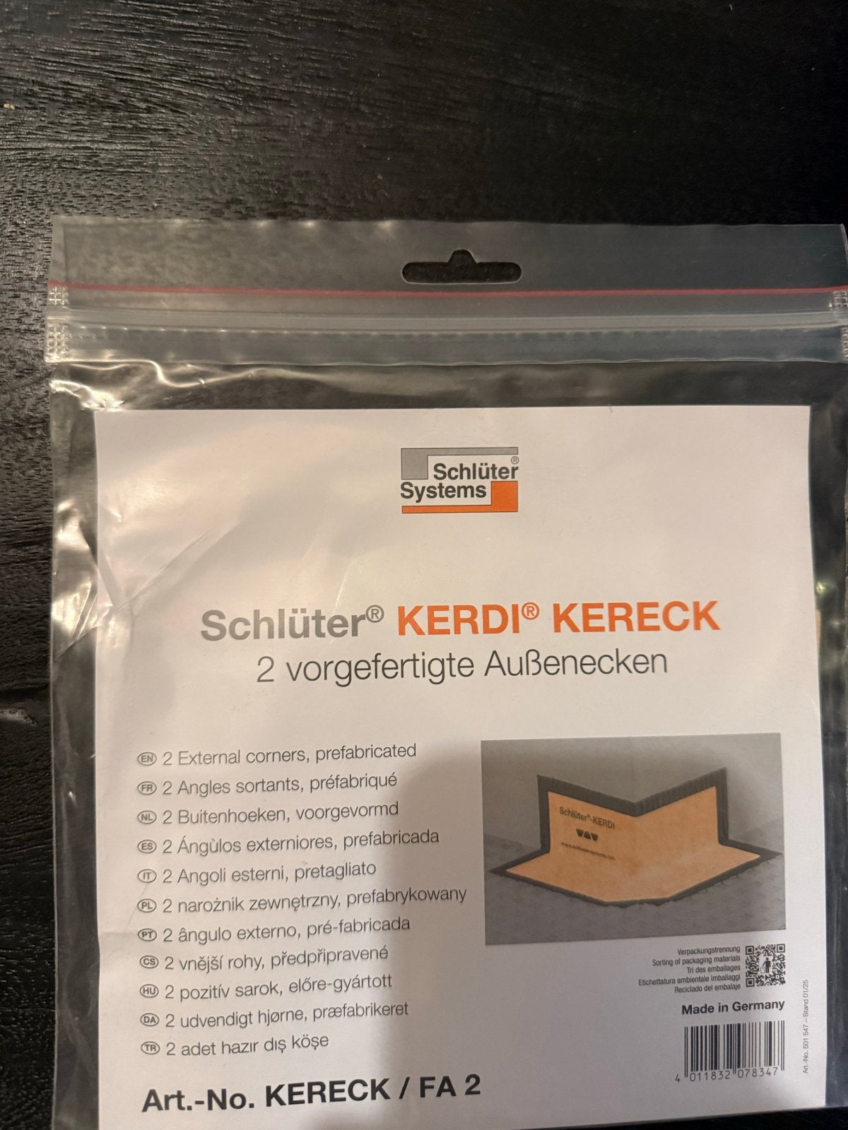 Schlüter KERDI KERECK 2 voorgevormde buitenhoeken, Overige materialen, Overige typen, Nieuw, Ophalen of Verzenden