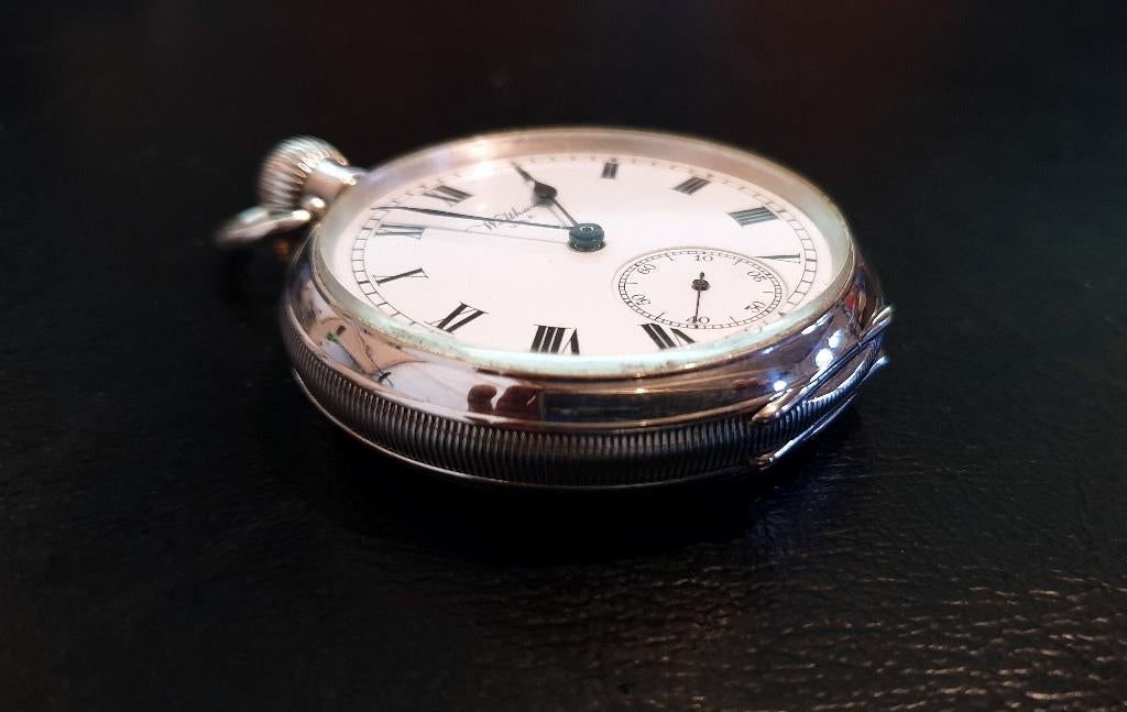Zilveren zakhorloge WALTHAM  USA 1916         !!ONGEBRUIKT!!, Ophalen of Verzenden, Zilver, Overige typen