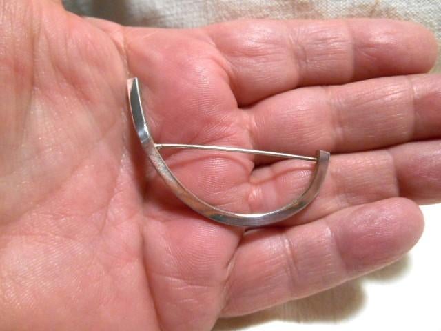 Modernistische minimalistische echt zilveren design broche, Sieraden, Tassen en Uiterlijk, Antieke sieraden, Verzenden, Zilver