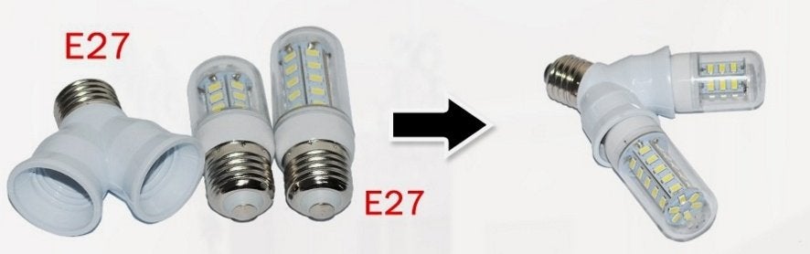 Adapter E27 naar twee E27 Lamp, Ophalen of Verzenden, Nieuw, E27 (groot), Led-lamp