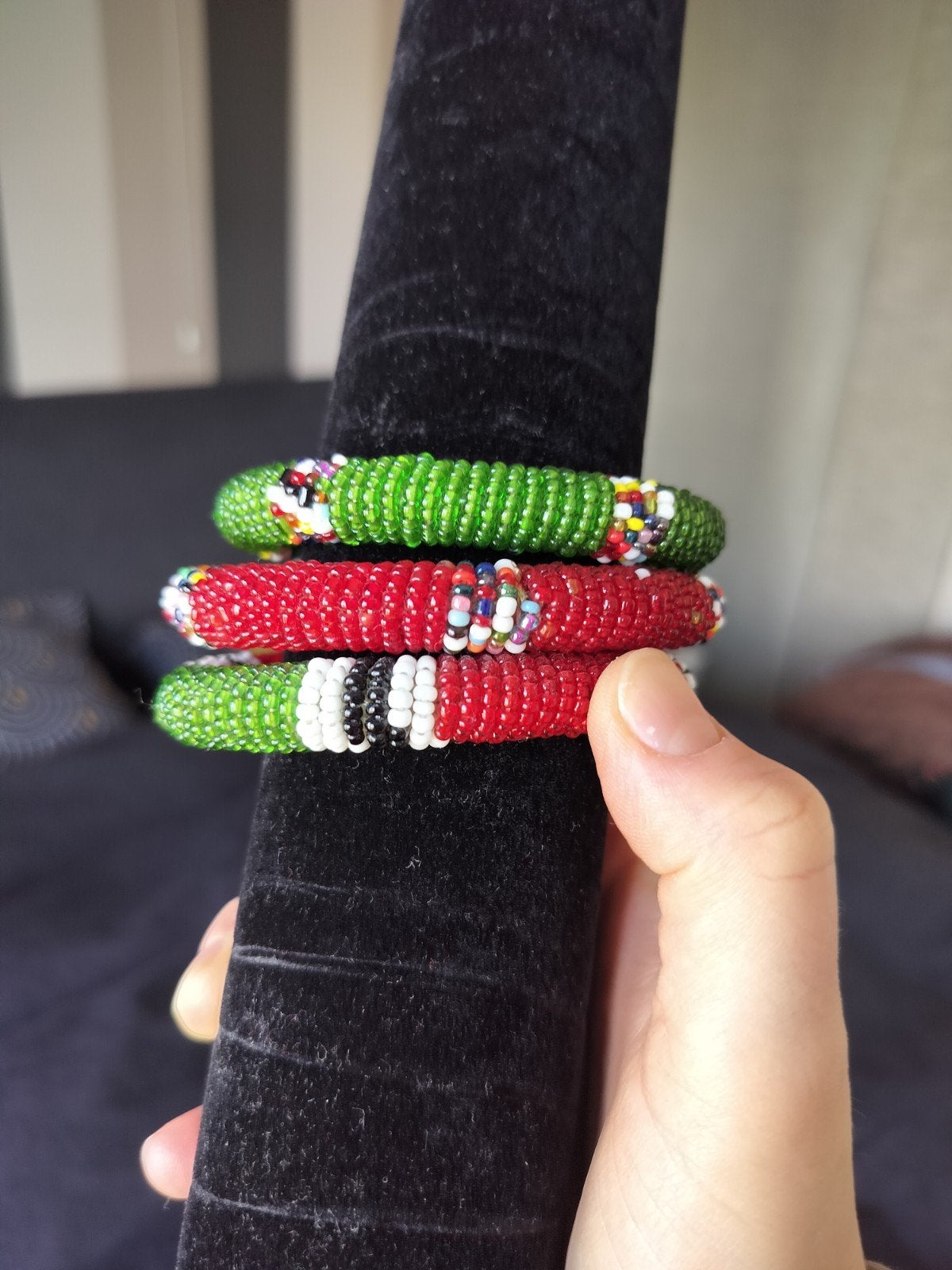 3 kralen armbanden. Etnisch, Ophalen of Verzenden, Zo goed als nieuw