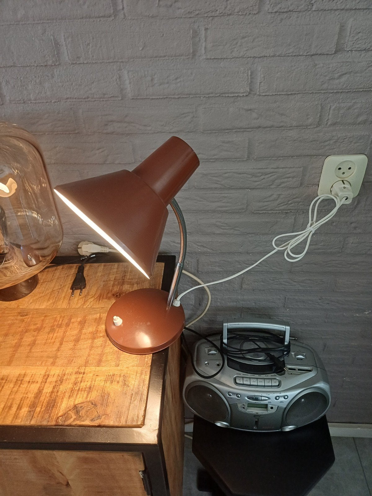 Vintage  desk lamp midcentury  moden space age, Ophalen of Verzenden, Zo goed als nieuw, Minder dan 50 cm