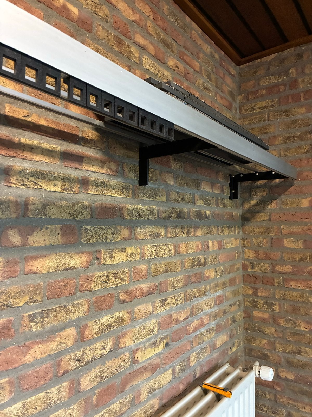 Vintage aluminium wandkapstok jaren '80 - 200x35cm, Huis en Inrichting, Woonaccessoires | Kapstokken, Gebruikt, Minder dan 100 cm