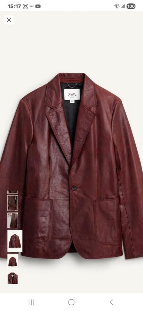 Echt  leer  Maat 48 of M zara jas, Kleding | Heren, Ophalen of Verzenden, Nieuw, Maat 48/50 (M), Zwart