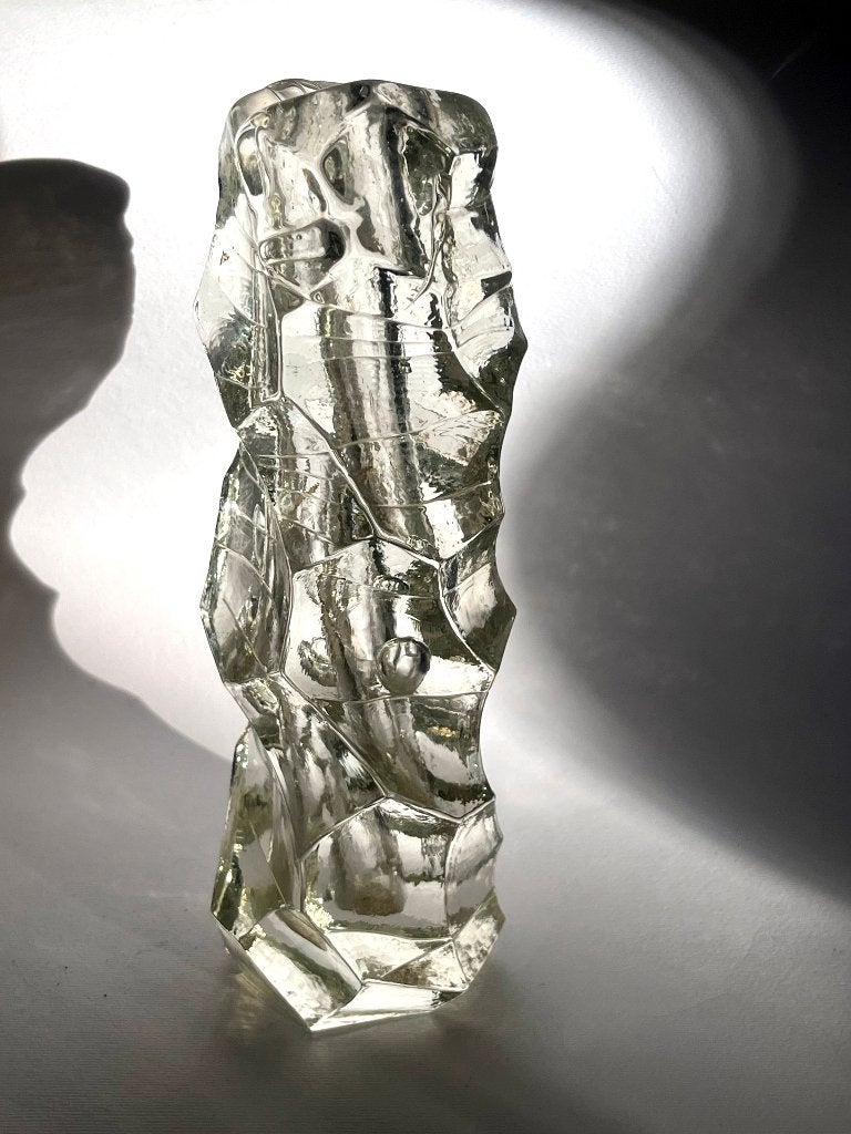 Vintage Peill & Putzler 'Alaska' Ijsglas Vaas Brutalist 70s, Ophalen of Verzenden