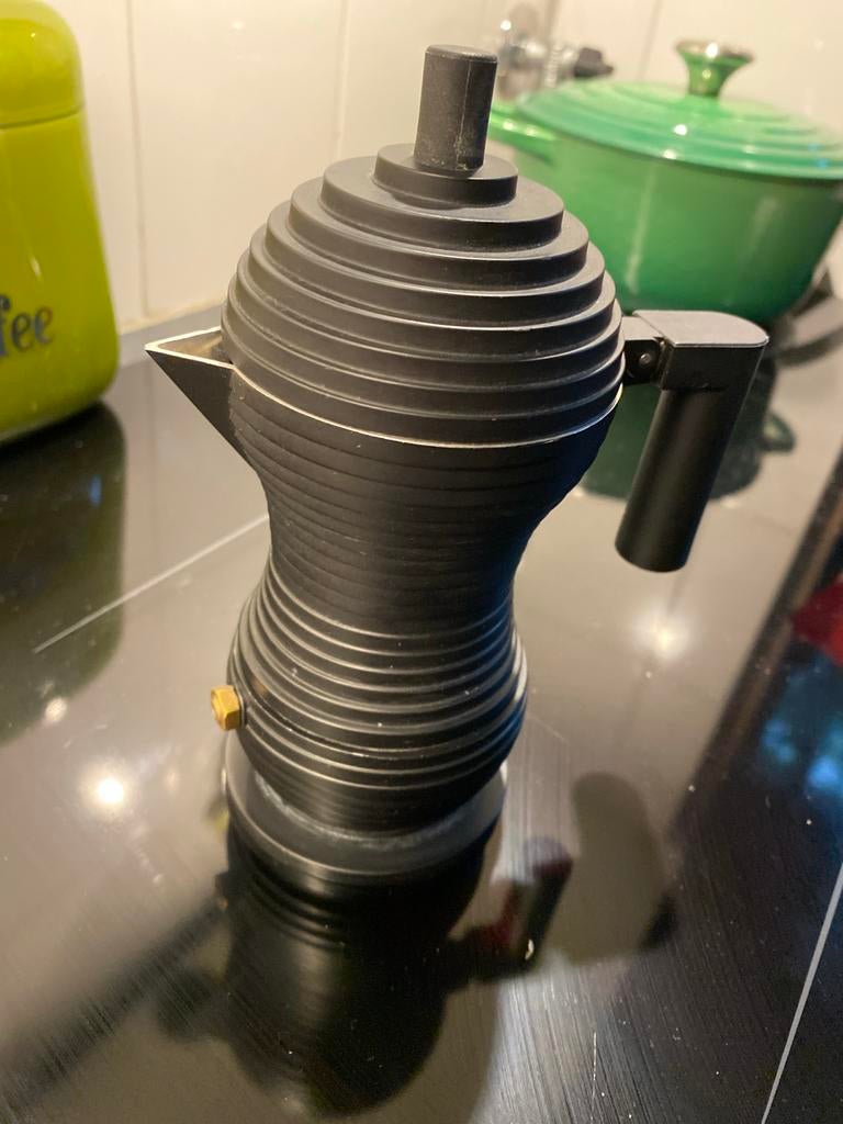 Alessi Pulcina Italiaans  - Moka Perculator, Gebruikt, Overige modellen, Gemalen koffie, Ophalen of Verzenden