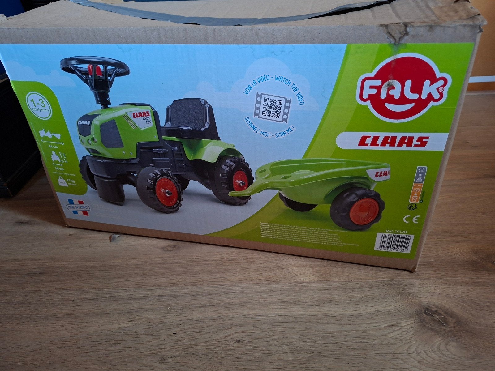 Falk Claas Tractor Loopauto met Aanhanger - Nieuw in doos, Ophalen, Nieuw, Trapvoertuig