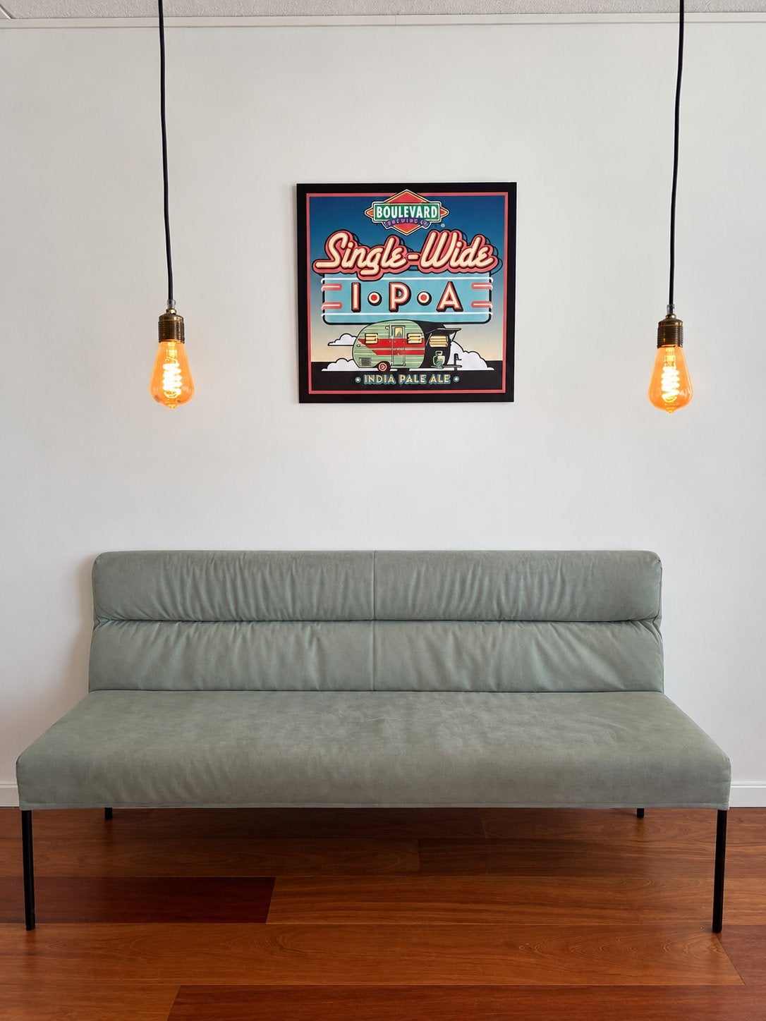 Stijlvolle eetbank - Grijs/groen (Cartel Living), Ophalen, Gebruikt, 150 tot 200 cm, Tweepersoons