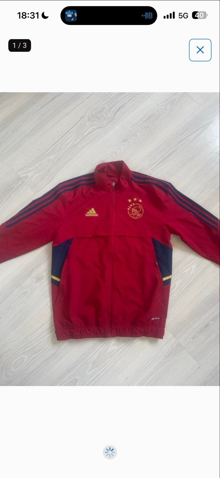 Ajax trainingsvest adidas, Kleding | Heren, Jassen | Zomer, Ophalen of Verzenden, Gedragen, Maat 46 (S) of kleiner, Rood