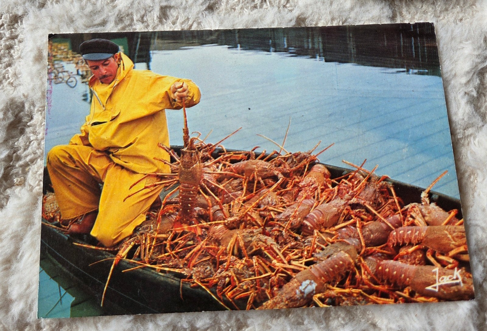 Visser met Kreeften in Bretagne, Verzenden, 1960 tot 1980, Gelopen, Overige thema's