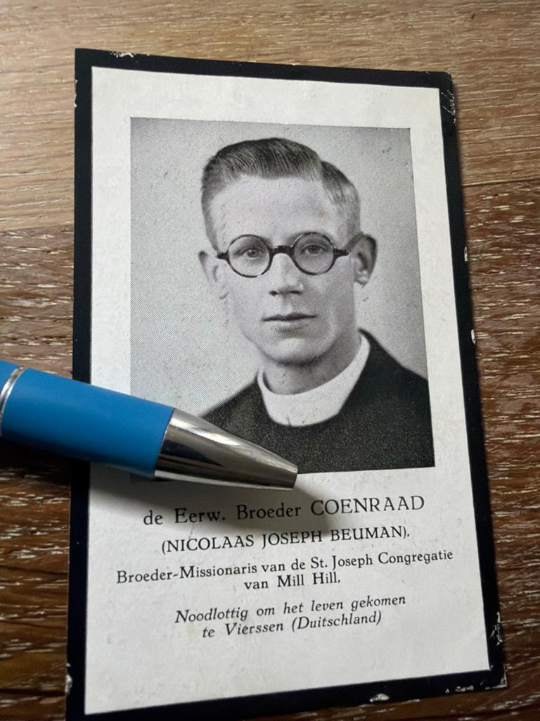 oorlog Beuman Nicolaas Schiedam 1945 Vierssen br Coenraad, Ophalen of Verzenden, Bidprentje