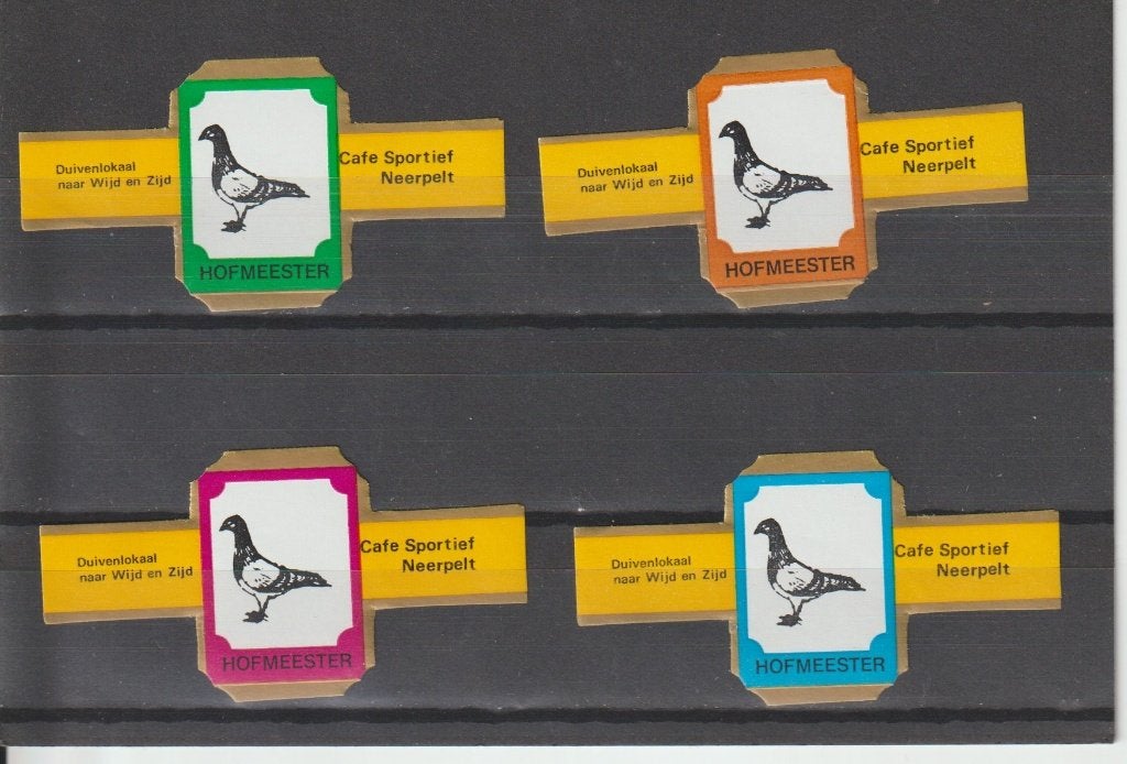 reeks    311  duiven  1-4      sigarenbanden, Ophalen of Verzenden, Zo goed als nieuw, Sigarenbandjes