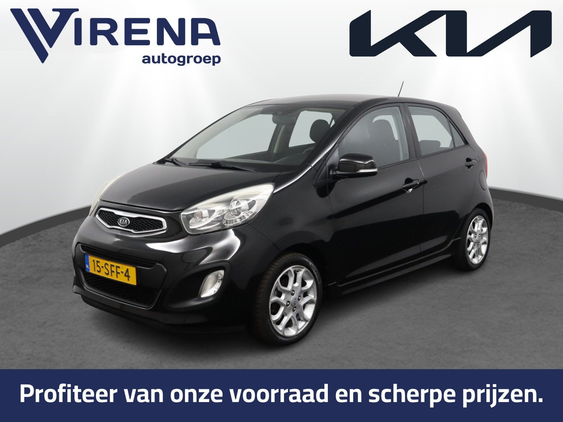 Kia Picanto 1.2 CVVT Comfort Pack Airco - Elektrische ramen, Euro 5, Gebruikt, Zwart, 4 cilinders