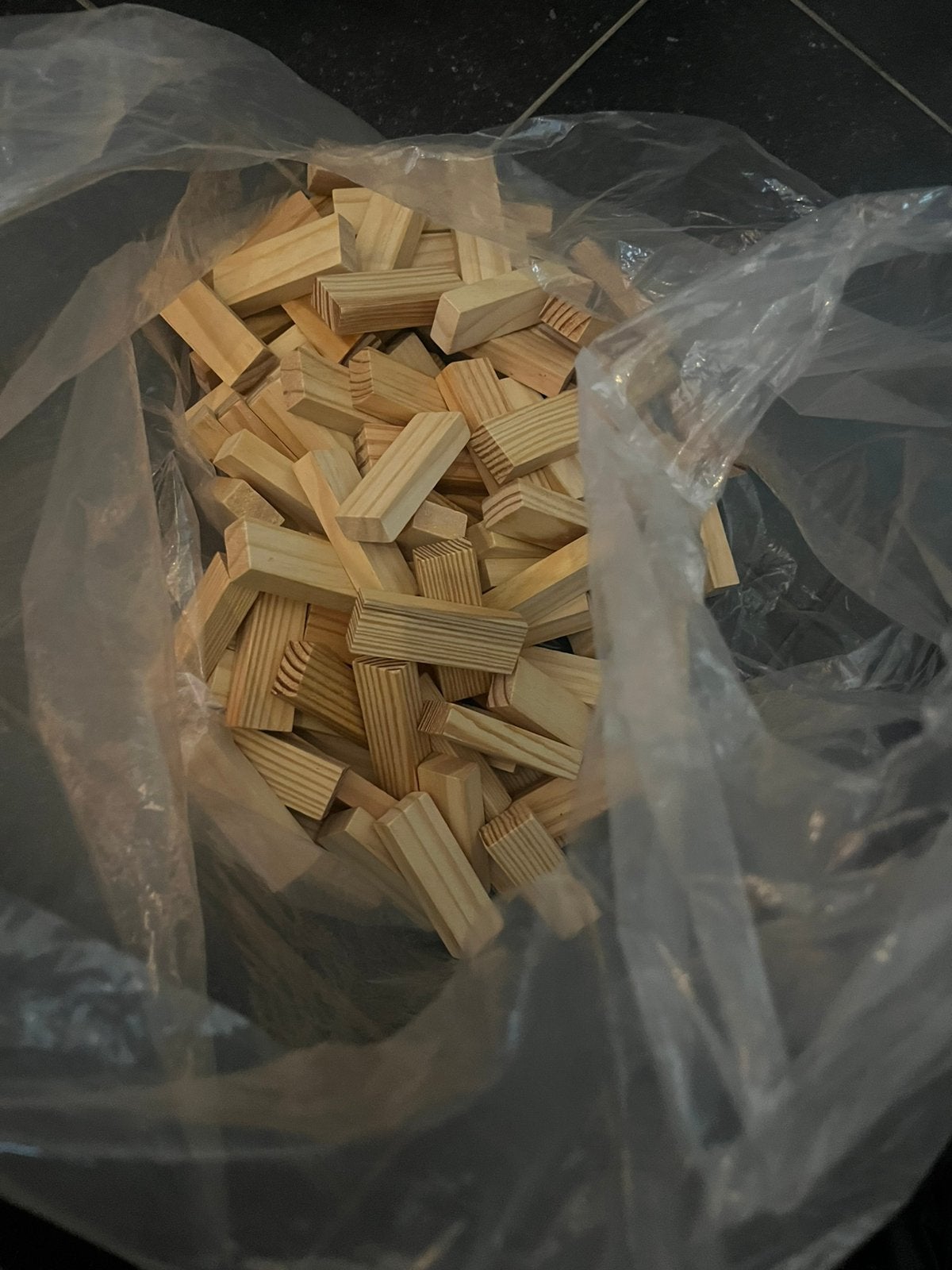 Tas met houten speel blokjes!, Ophalen of Verzenden, Zo goed als nieuw, Jongen of Meisje