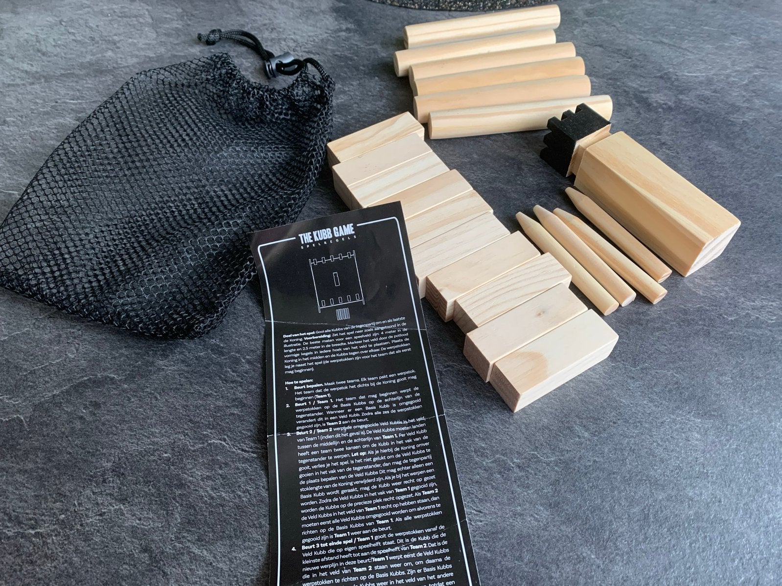 Kubb spel - Houten buitenspel, Drie of vier spelers, Ophalen of Verzenden, Nieuw, Reisspel