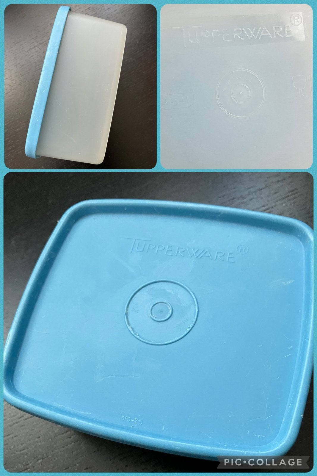 Vierjant bakje blaiwe deksel Tupperware/z.g.a.n, Bewaardoos, Ophalen of Verzenden, Zo goed als nieuw, Met deksel