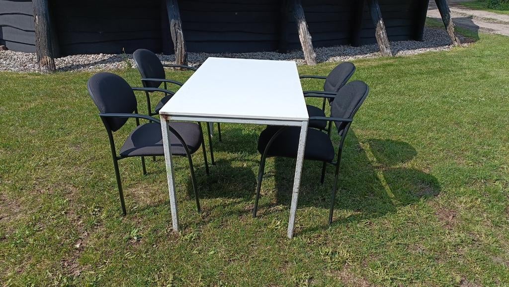 4 Stevige Tafels 150x75 cm, Ophalen, Gebruikt, Rechthoekig, 50 tot 100 cm