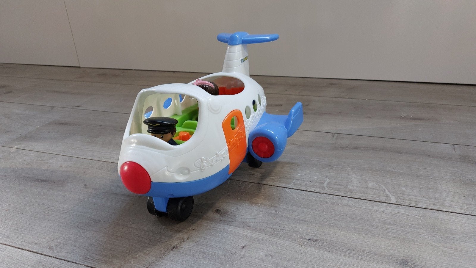 Fisher-Price Little People Vliegtuig met Piloot en Passagier, Ophalen, Zo goed als nieuw