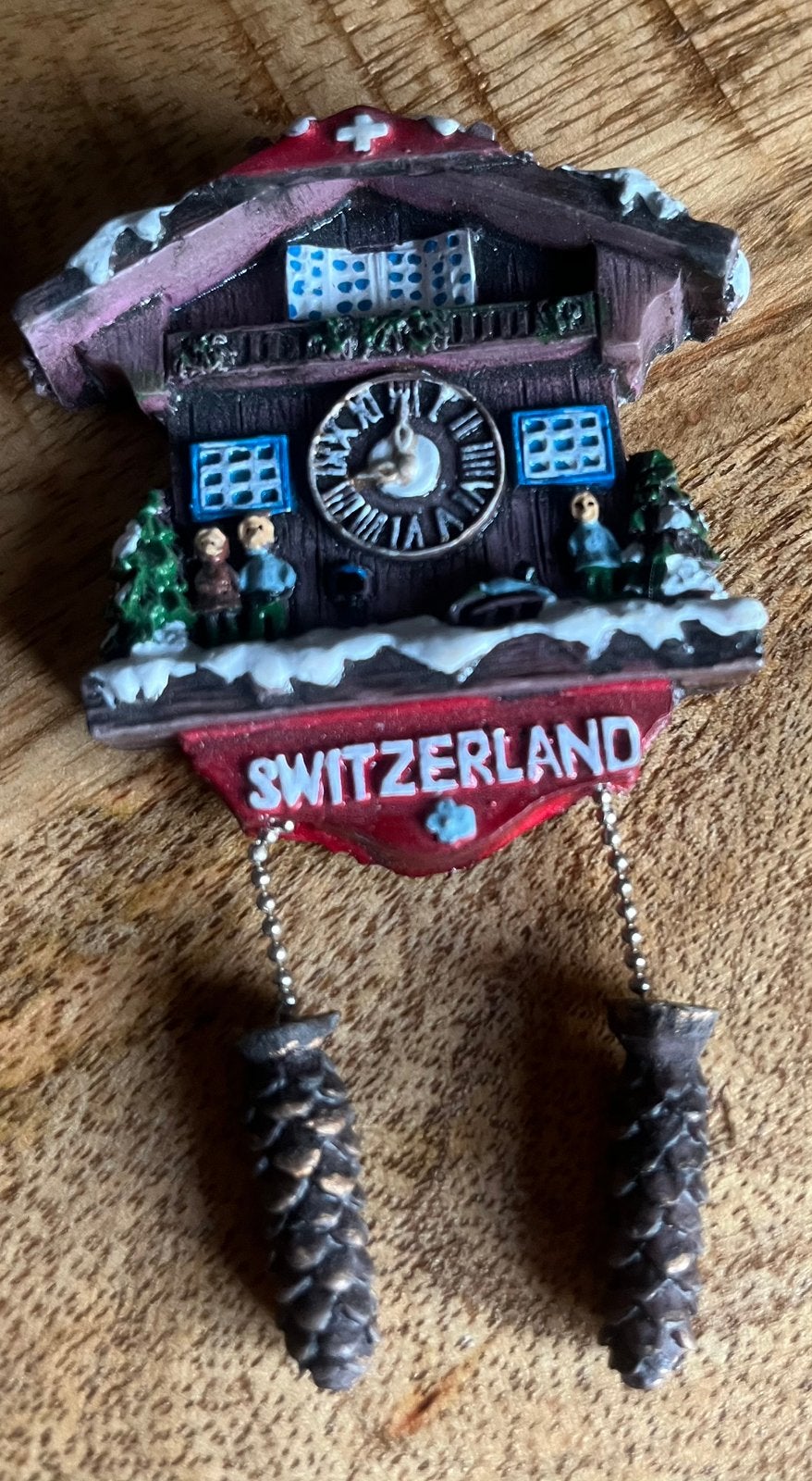 Koelkastmagneet koekoeksklok Switzerland souvenier, Antiek en Kunst, Ophalen of Verzenden