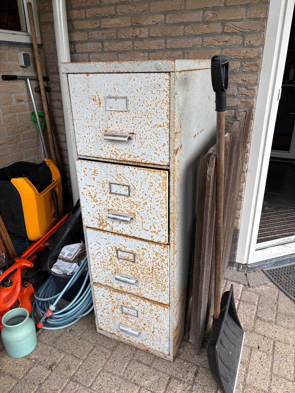 Vintage metalen archiefkast met 4 laden, Ophalen, Gebruikt