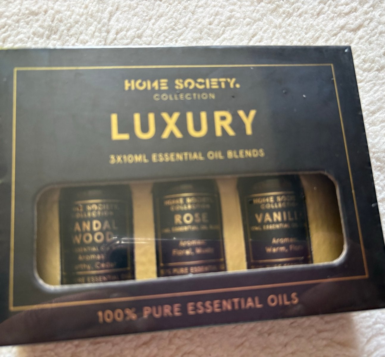 Home Society Luxury Essentiële Oliën Set - Sandalwood, Rose,, Meerkleurig, Overige materialen, Nieuw, Ophalen of Verzenden