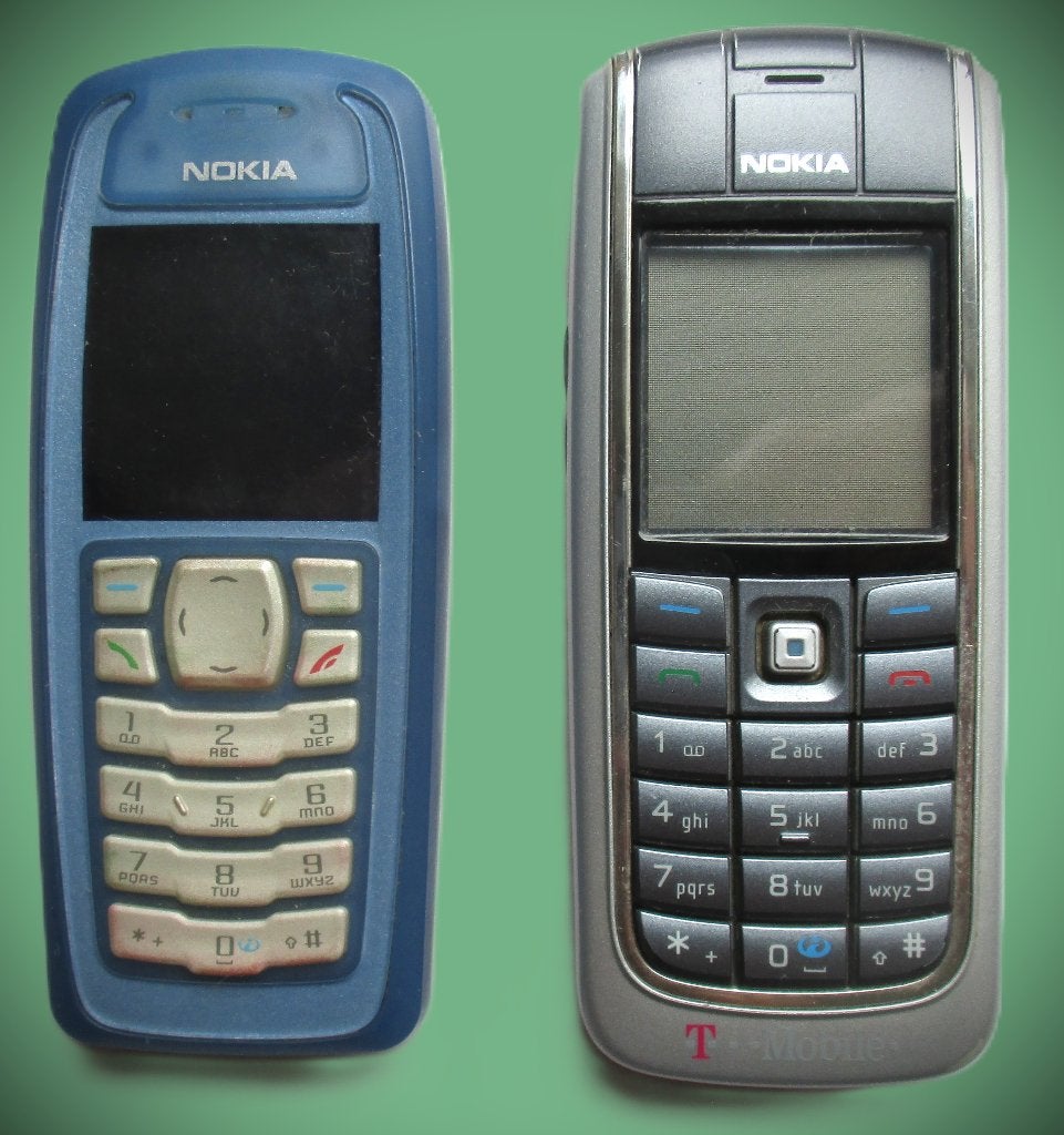 Nokia 3100 blauw + Nokia 6021 of 6020~2x Telefoon of GSM, Gebruikt, Blauw, Geen camera, Fysiek toetsenbord