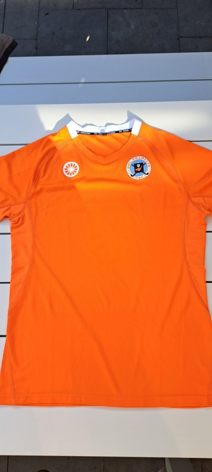 MHC Rosmalen Heren Oranje shirt met nummer 9, maat L, Maat L, Ophalen of Verzenden, Zo goed als nieuw, Shirt