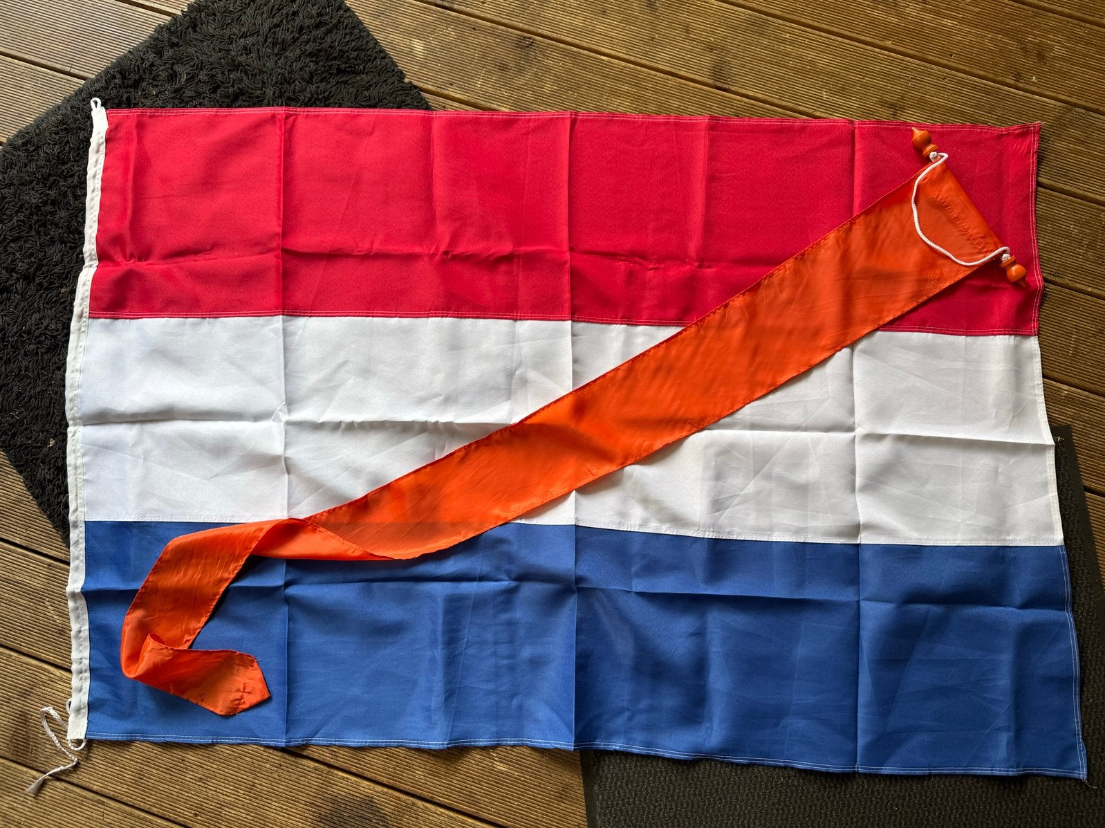 Nederlandse vlag incl oranje vaandel zgan, Diversen, Vlaggen en Wimpels, Ophalen of Verzenden, Zo goed als nieuw