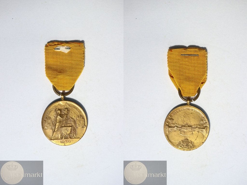 Draagpenning 1938 'Geboorte van Beatrix van Oranje-Nassau', Postzegels en Munten, Ophalen of Verzenden, Brons, Nederland