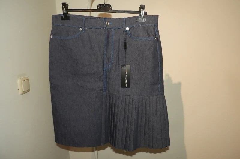 Marccain aparte jeans rok plooi deel zijkant nieuw label N5