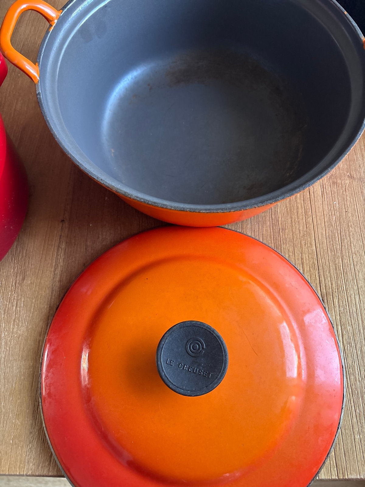 Le Creuset en Overige Gietijzeren Braadpannen, Ophalen, Gebruikt, Met deksel, Le Creuset
