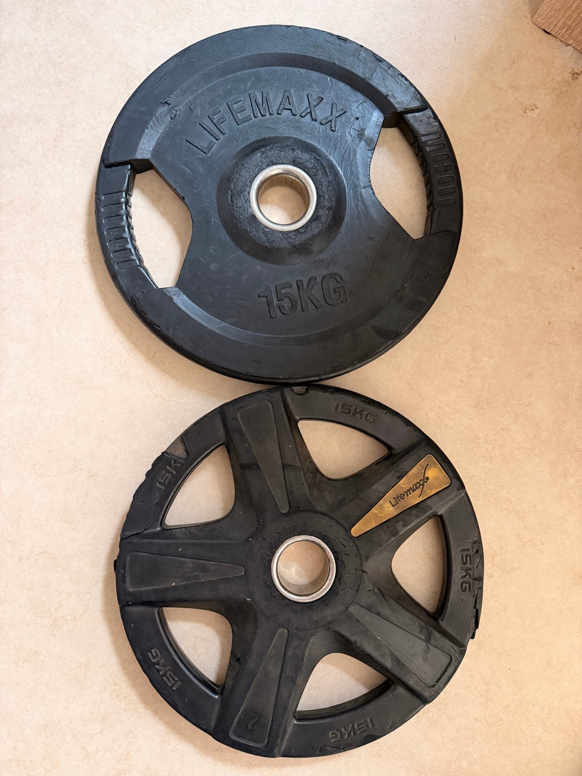 Lifemaxx Halterschijven 50mm 2x15kg, Sport en Fitness, Ophalen, Gebruikt