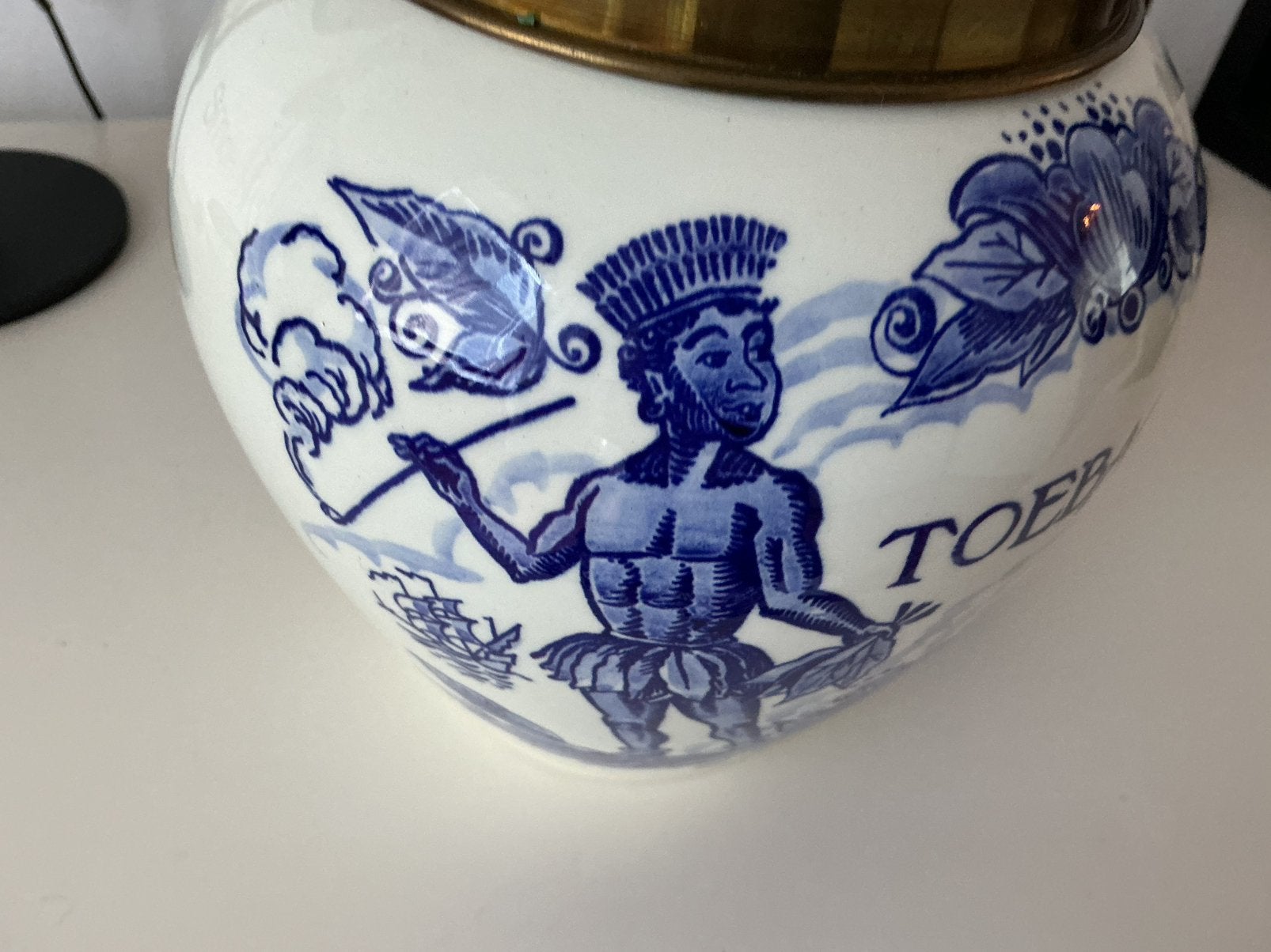 ToeBack Tabak Pot met koperen Deksel, Ophalen