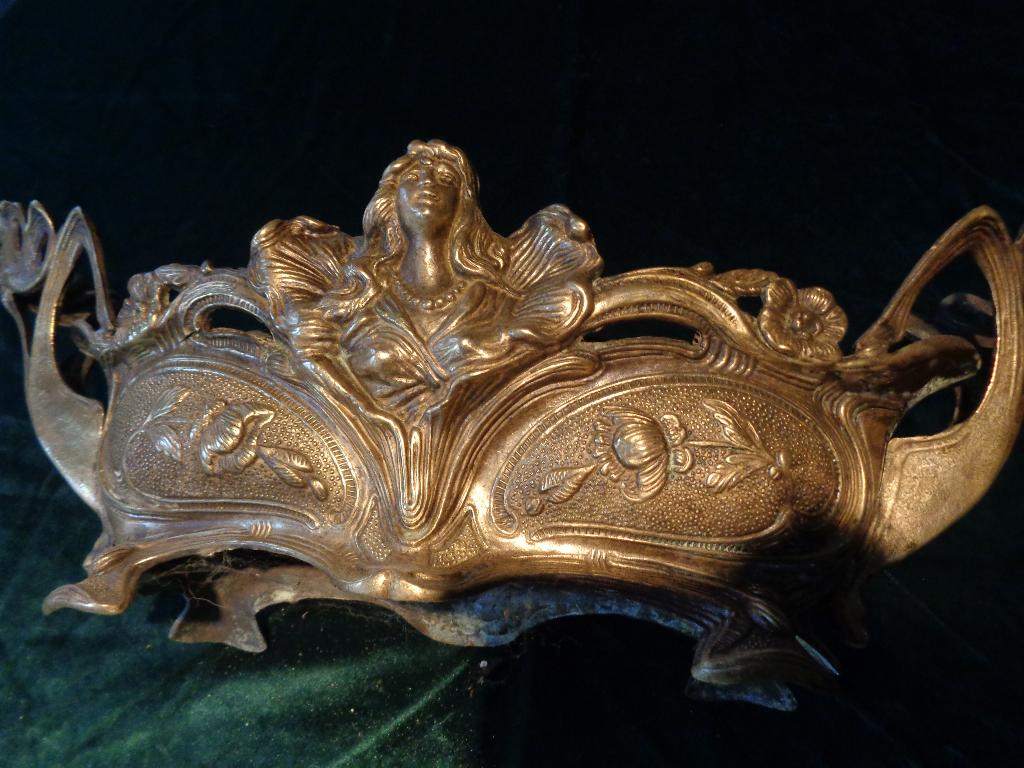 koperen jardiniere art deco met binnen bak, Antiek en Kunst, Ophalen of Verzenden, Koper