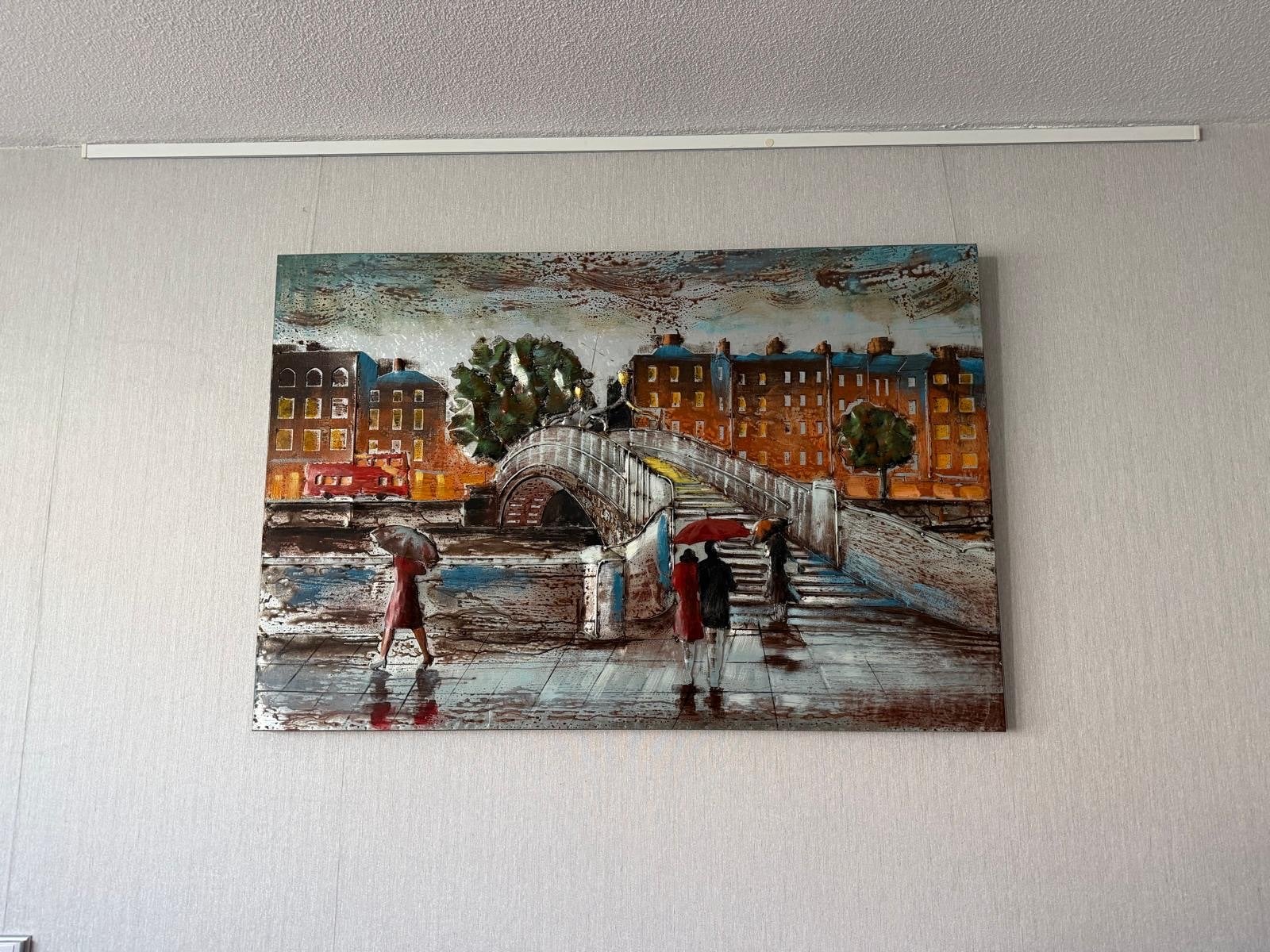 3D art Metaalschilderij - Ha'penny bridge, Ophalen, 50 – 75, Gebruikt, Schilderij